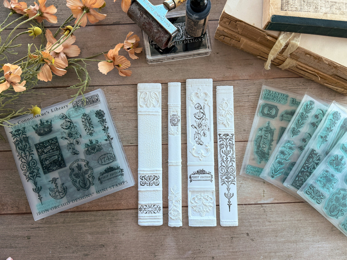 The Connoisseur's Library Mini Stamp by IOD - Iron Orchid Designs