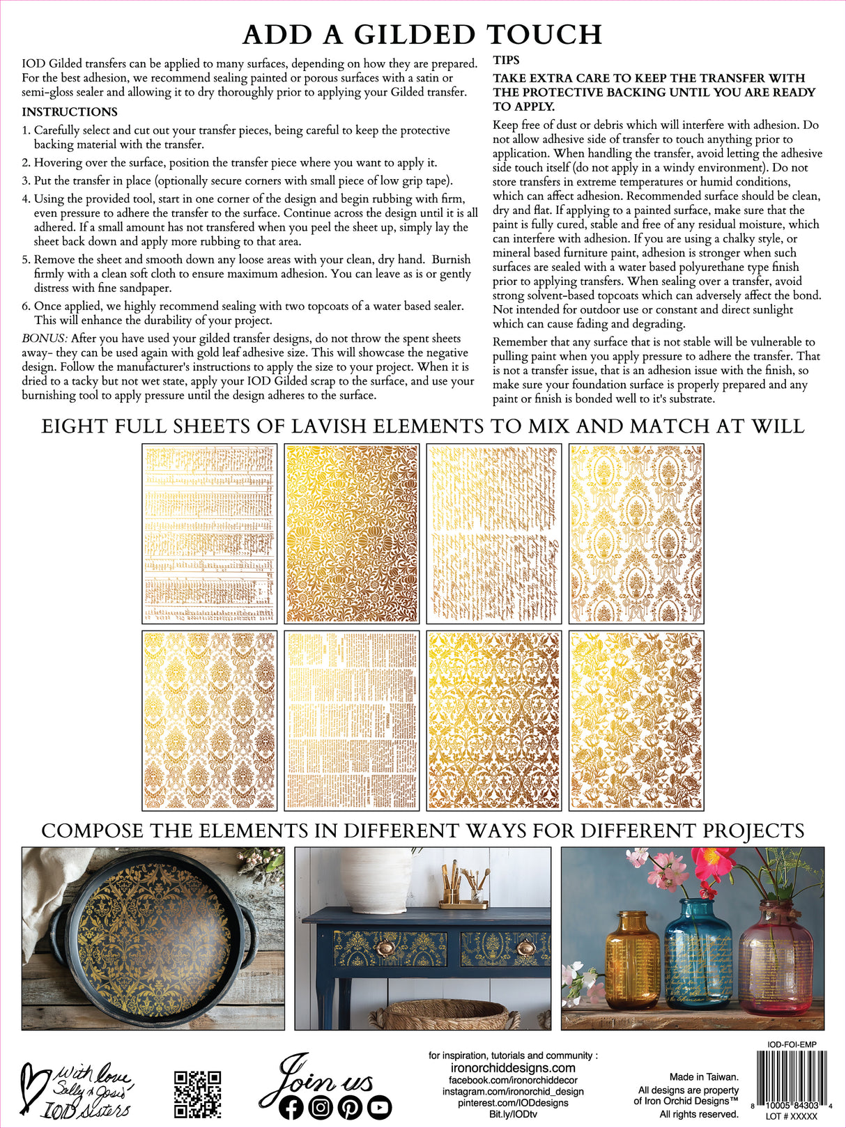 Emporium Gilded Transfer by IOD - Iron Orchid Designs