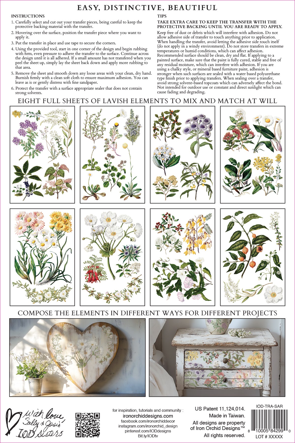 Sarah Featon’s Botanicals Transfer by IOD - Iron Orchid Designs