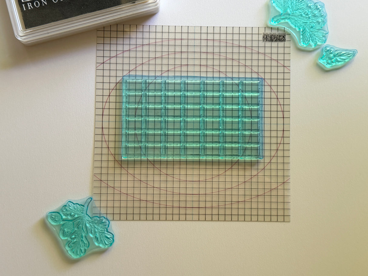 IOD Thin Mount (2 sizes) with Grid & Curved Guidelines by Iron Orchid Designs -