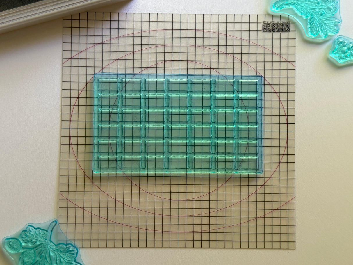 IOD Thin Mount (2 sizes) with Grid & Curved Guidelines by Iron Orchid Designs -