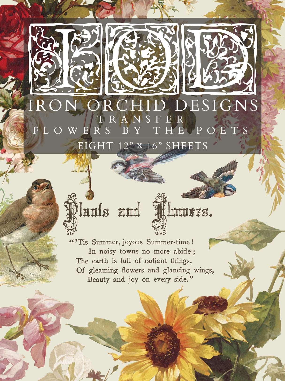 Flowers by the Poets Transfer by IOD - Iron Orchid Designs