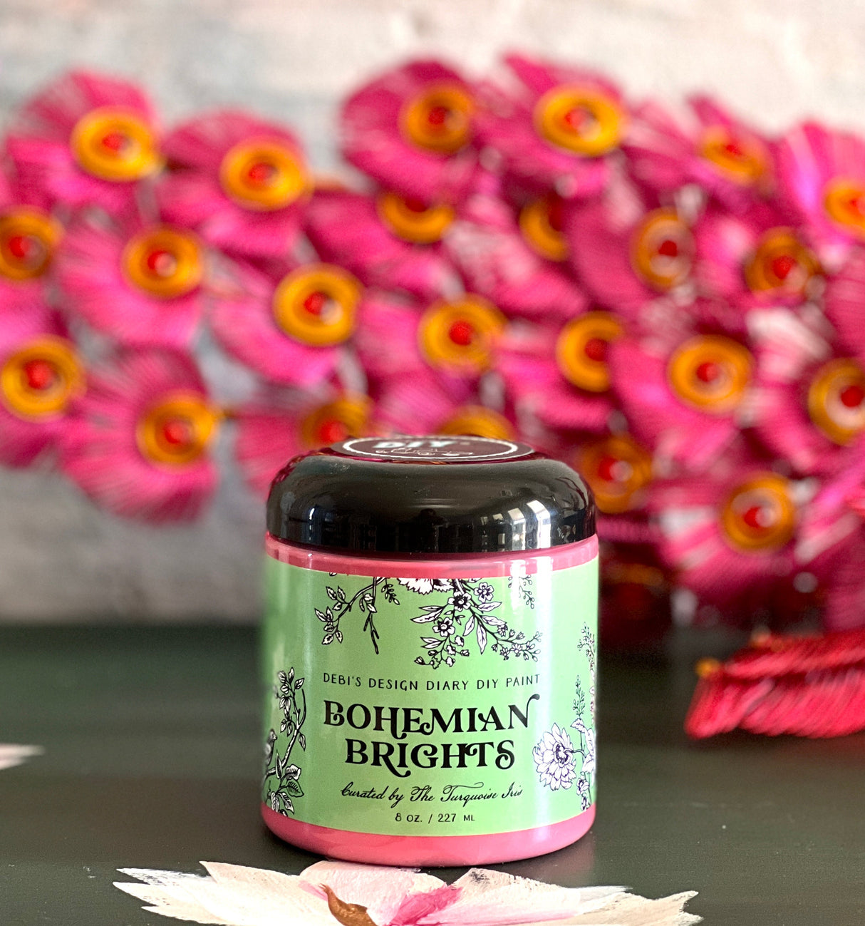 Bohemian Brights by DIY Paint Co. displayed on a table, suitable for painted furniture projects.
