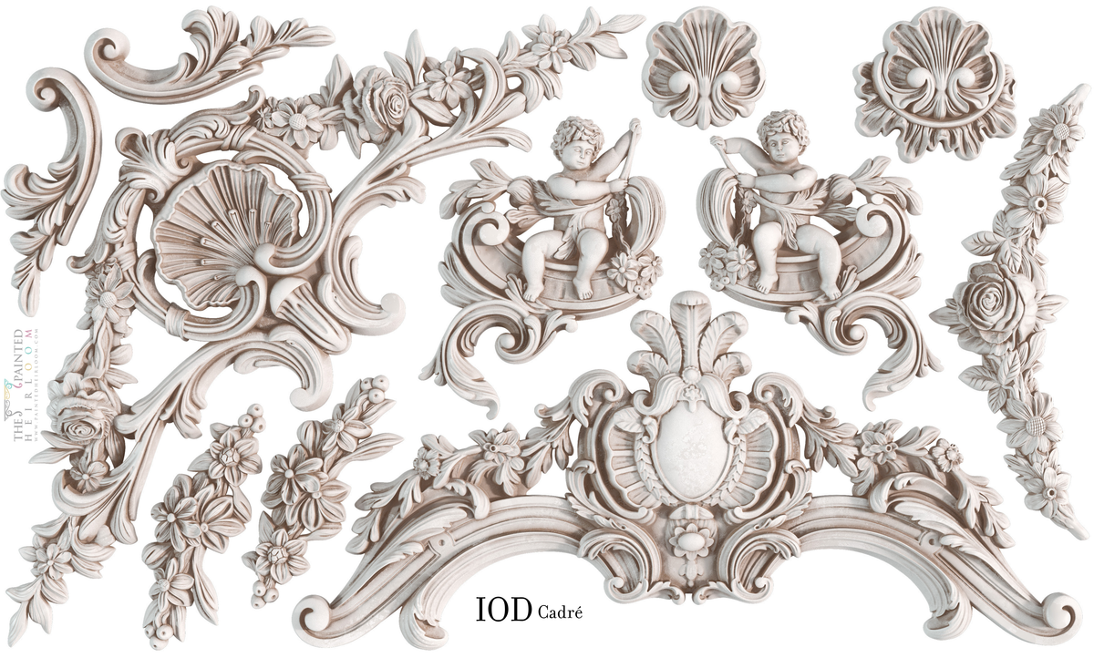 Cadré Mould by IOD silicone décor mould, ornate design, shown on a white background.