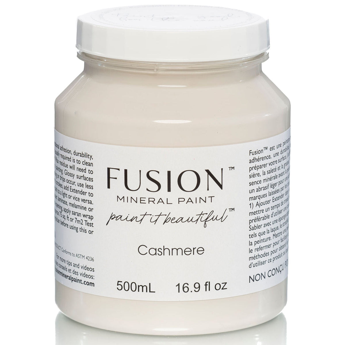 Cashmere Fusion Mineral Paint, neutral matte finish, 500 mL (16.9 fl oz) jar by Fusion Mineral Paint.