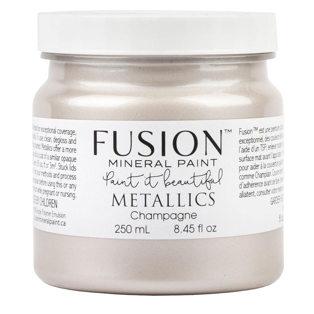 Fusion Mineral Paint Champagne Metallic 250ml jar.
