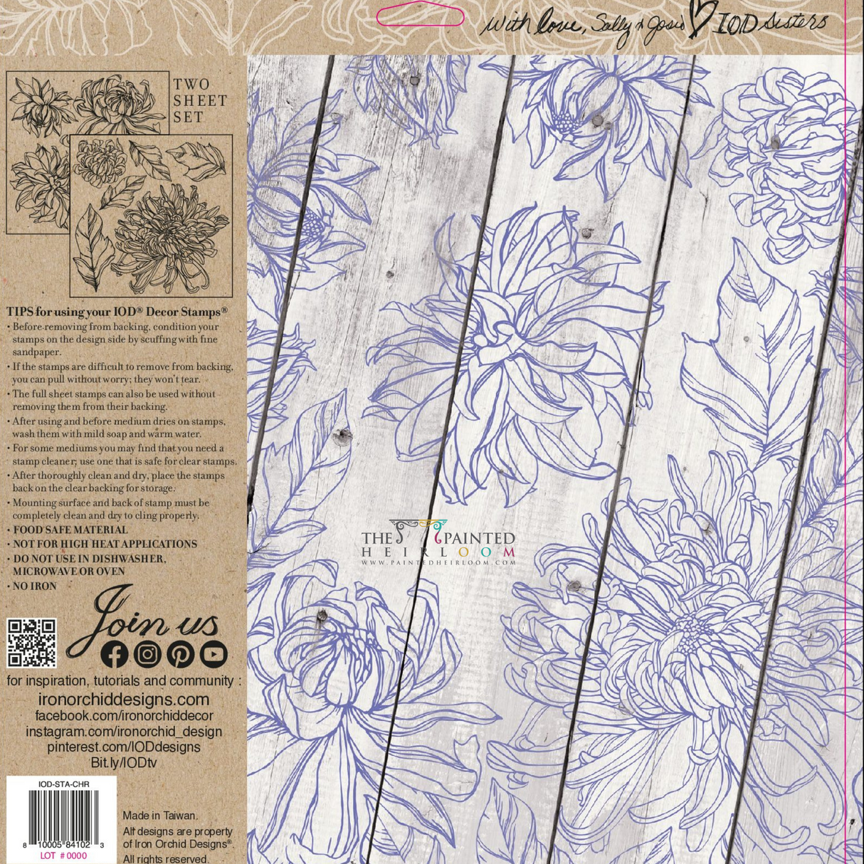 Chrysanthemums Decor Stamp by IOD - Iron Orchid Designs @ Painted Heirloom