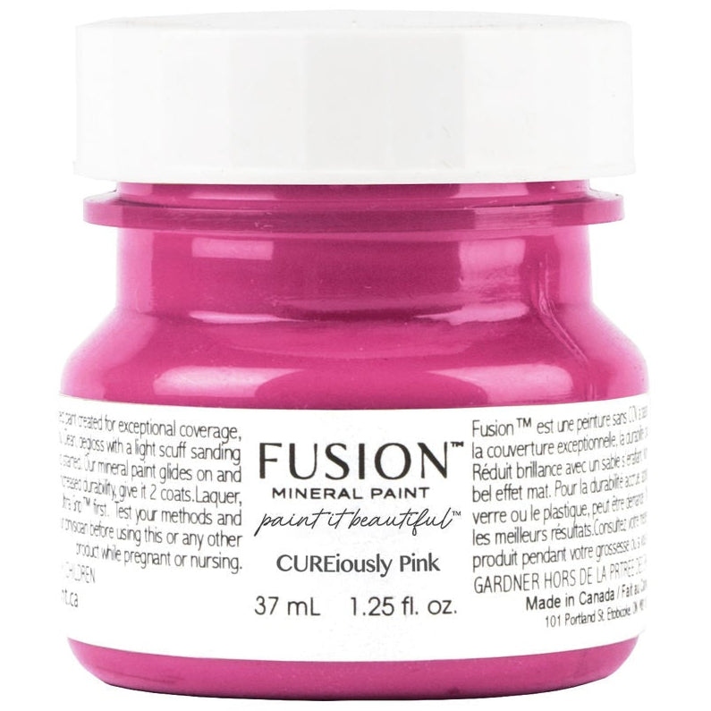 37 mL CUREiously Pink (Limited Release) Fusion Mineral Paint jar with added UV protection.