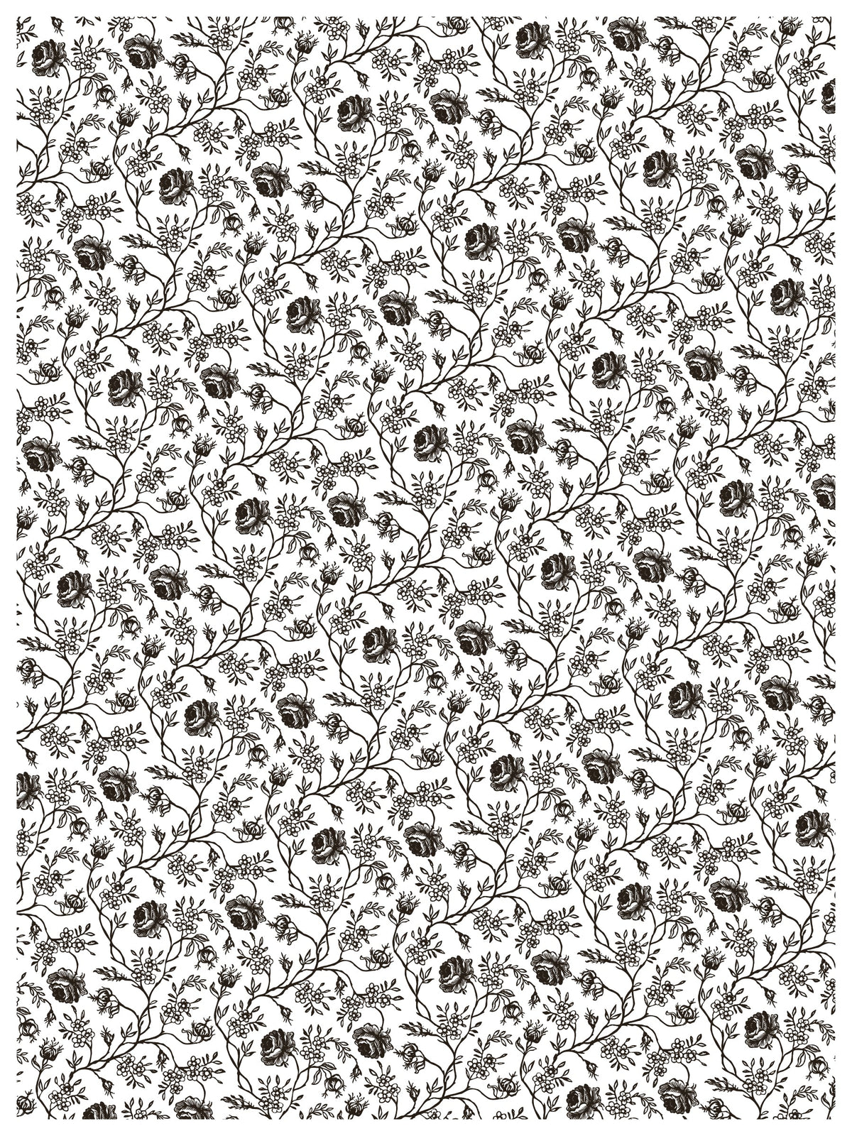 Delft Traditions Noir Paint Inlay by I.O.D., black and white floral pattern design.