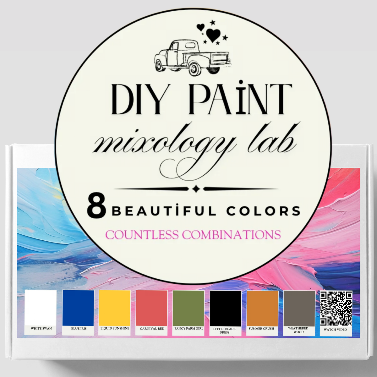 DIY Paint Co. Mixology Lab Paint 8-Color Sampler Box, Spring 2025 limited edition.
