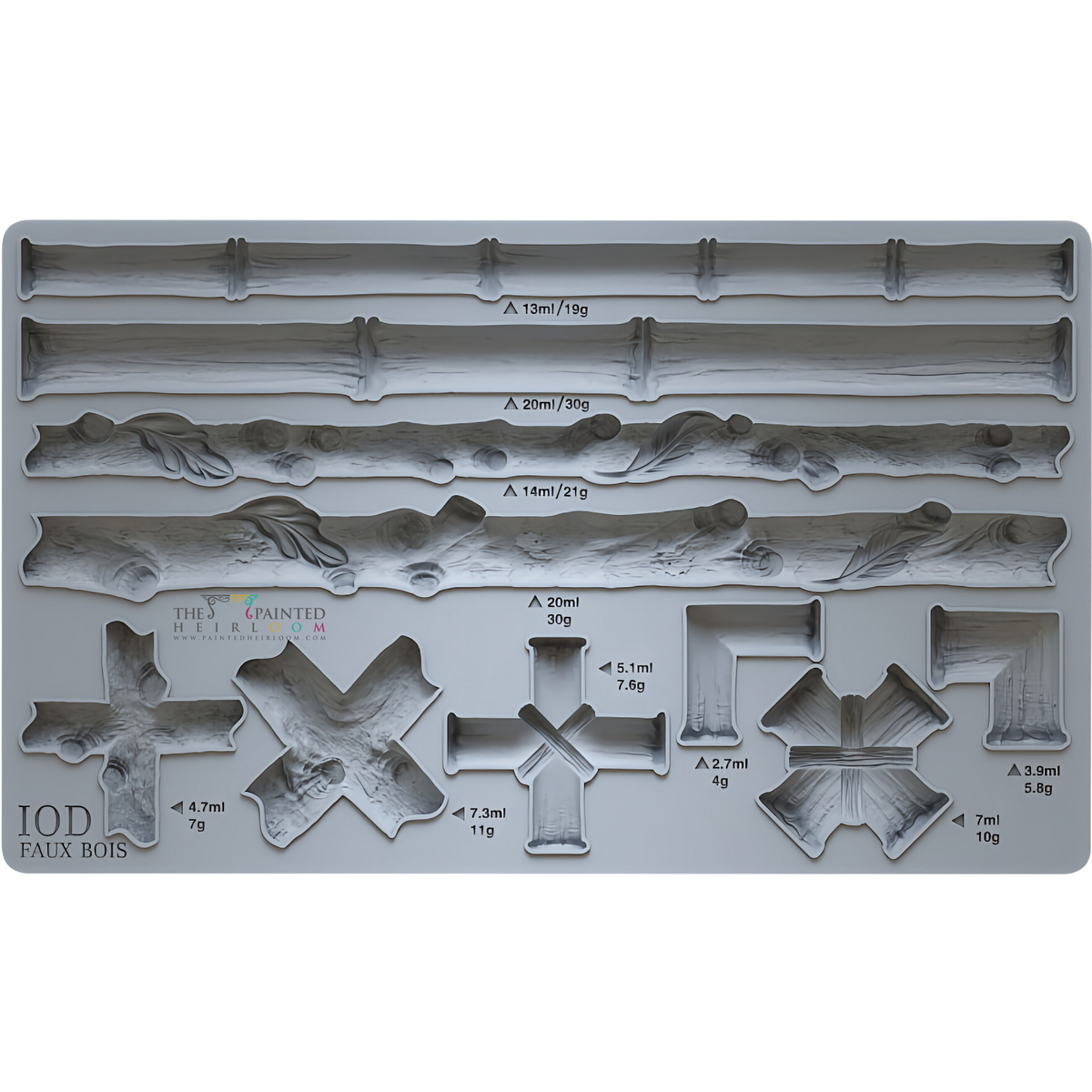 I.O.D. Faux Bois Mould (Retired) by Iron Orchid Designs for creating nature-inspired furniture detailing.