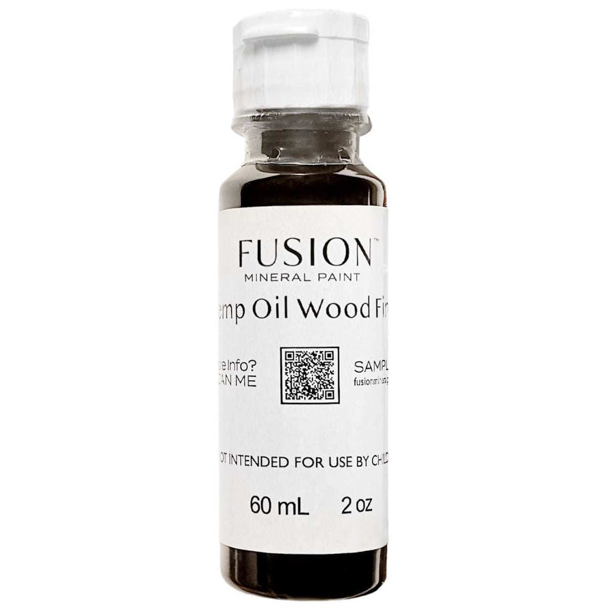 Fusion Mineral Paint Hemp Oil Wood Finish, 60ml bottle with white label and clear cap.