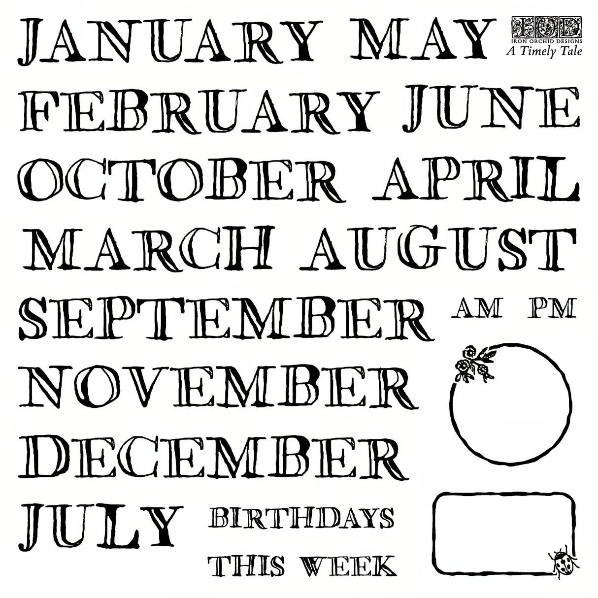 A Timely Tale Mini Stamp by IOD - Iron Orchid Designs