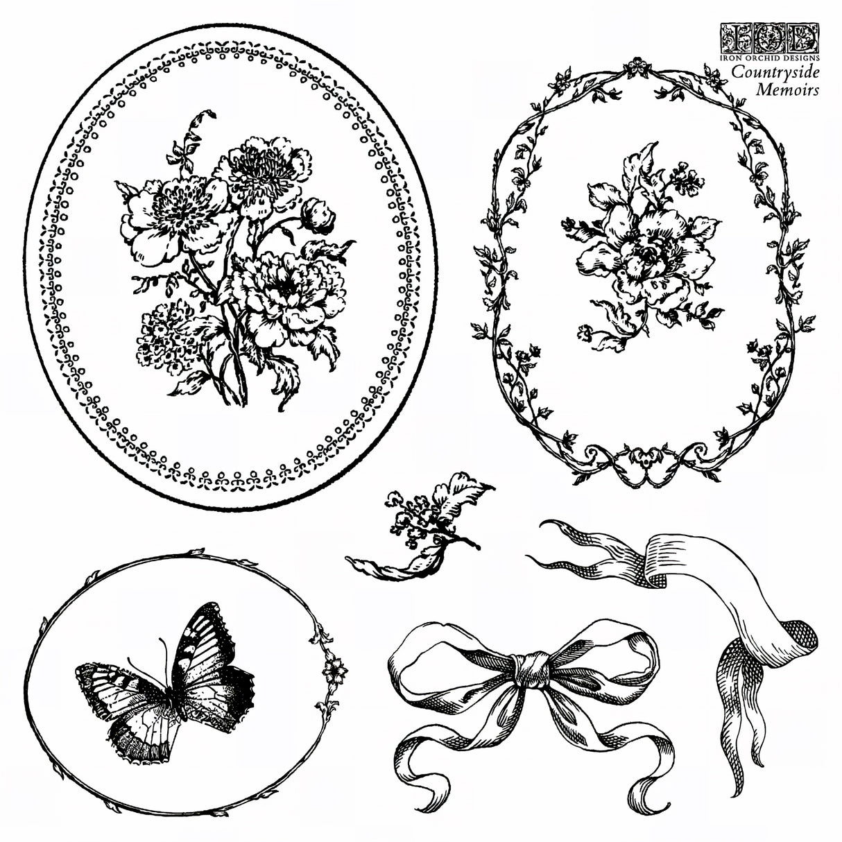 Countryside Memoirs Mini-Stamp by IOD - Iron Orchid Designs