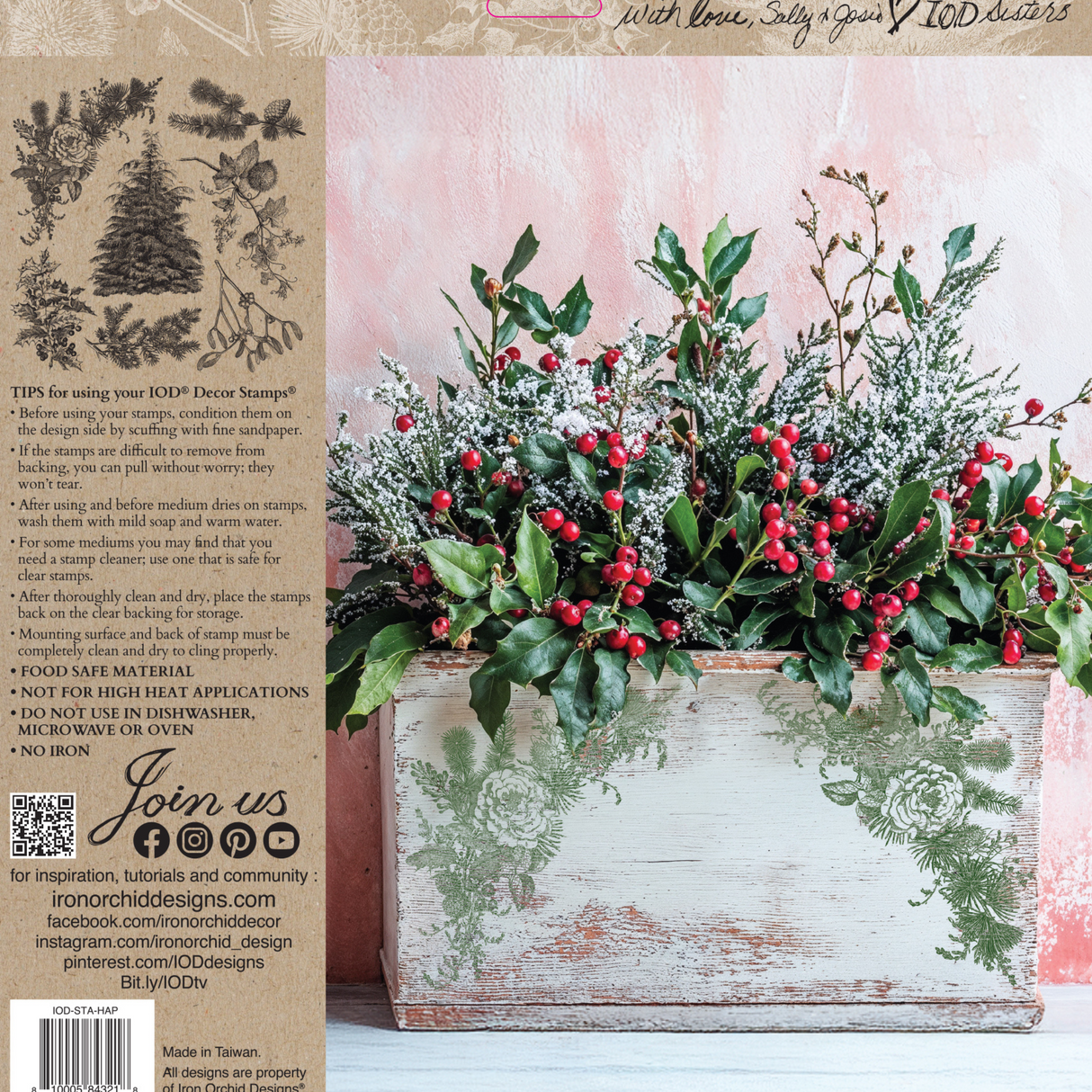 Holly & Pine Stamp (2025 Limited Release) by IOD - Iron Orchid Designs