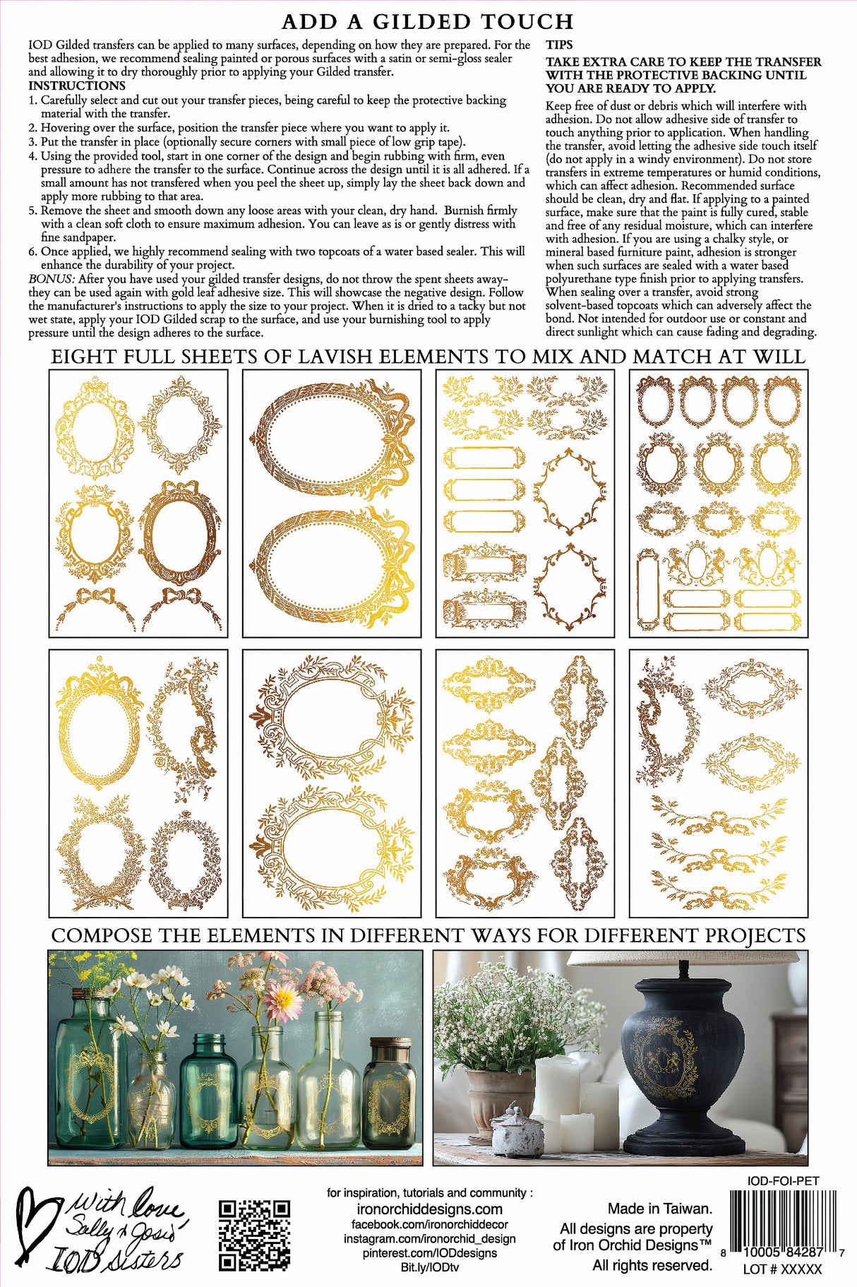 Petits Ornements Gilded Transfer by IOD - Iron Orchid Designs