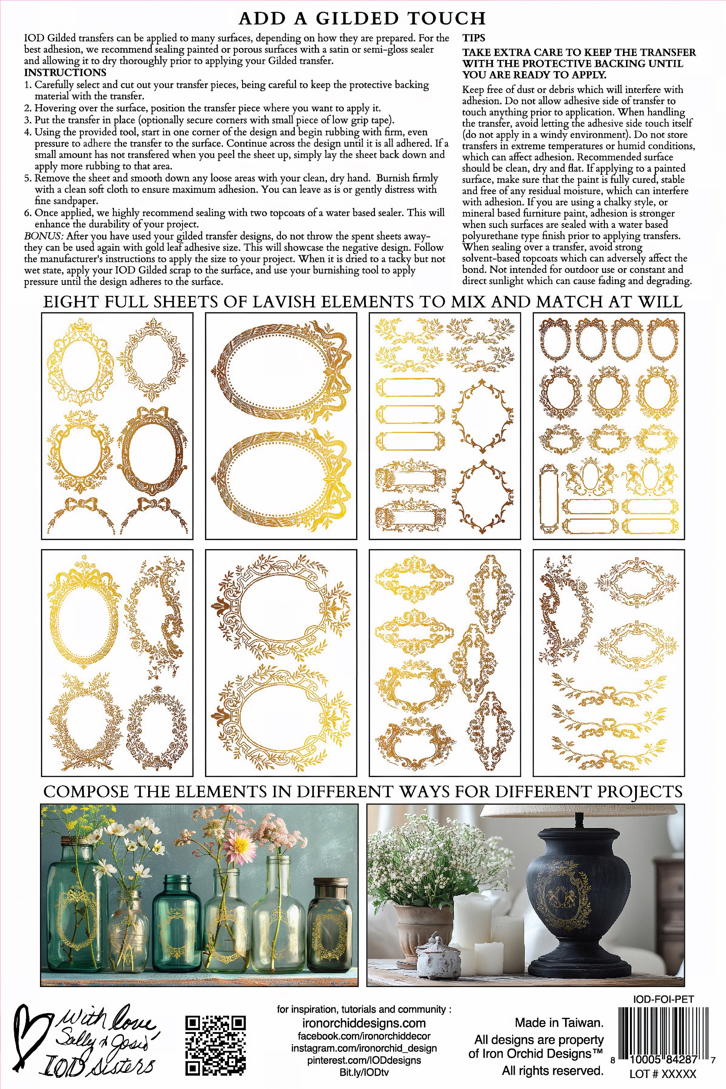 Petits Ornements Gilded Transfer by IOD - Iron Orchid Designs