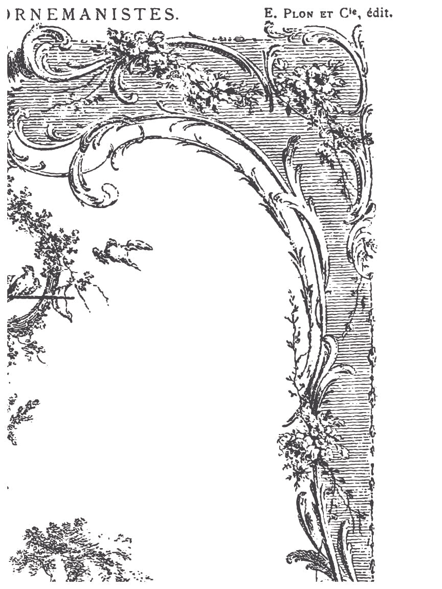 La Chasse Paint Inlay by I.O.D., inspired by Iron Orchid Designs’ ornate borders for decorative furniture accents.