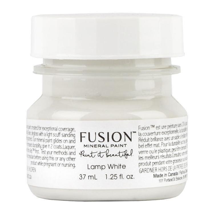37ml Lamp White Fusion Mineral Paint jar with white label and clear lid.
