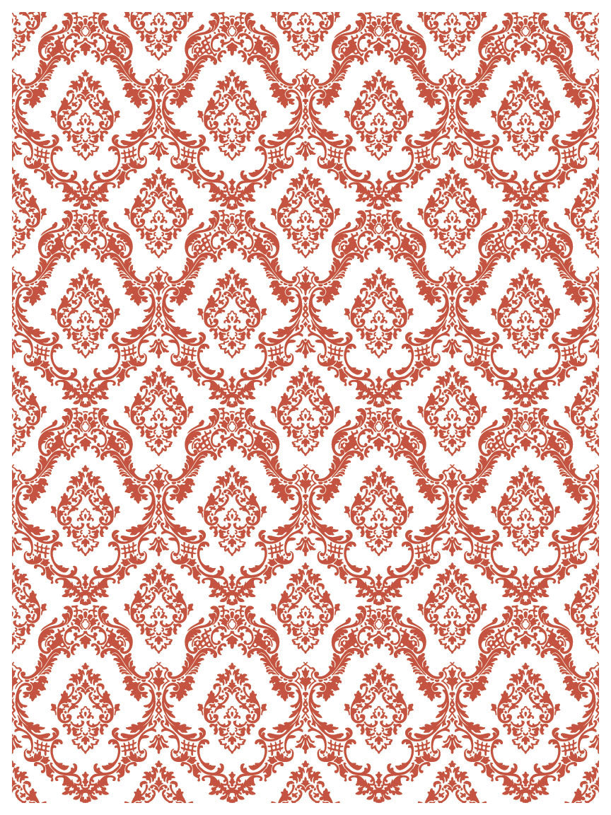 Lattice Rose Paint Inlay by I.O.D. featuring vintage damask floral columns, cottage-core style pattern.