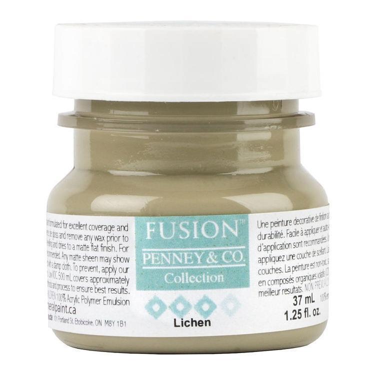 Fusion Mineral Paint Lichen, 37ml mini jar with white label, acrylic all-in-one.