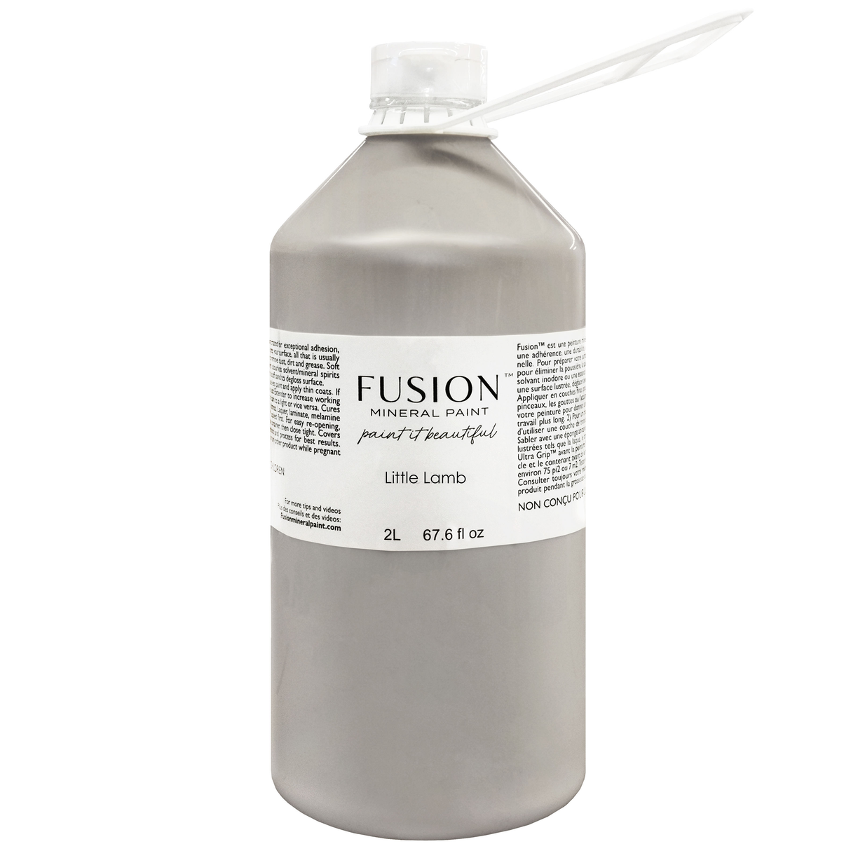2L Fusion Mineral Paint Little Lamb with gray label and white cap, suitable for kitchen cabinets.