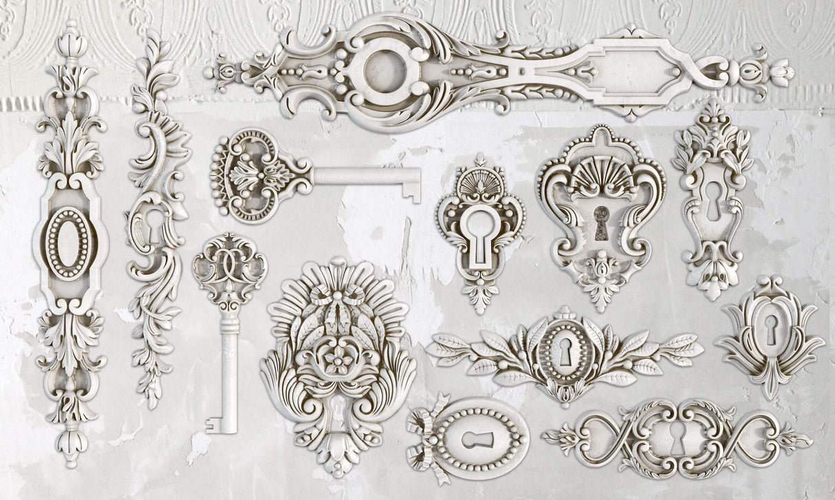 Lock and Key Decor Mould by IOD - Iron Orchid Designs @ Painted Heirloom