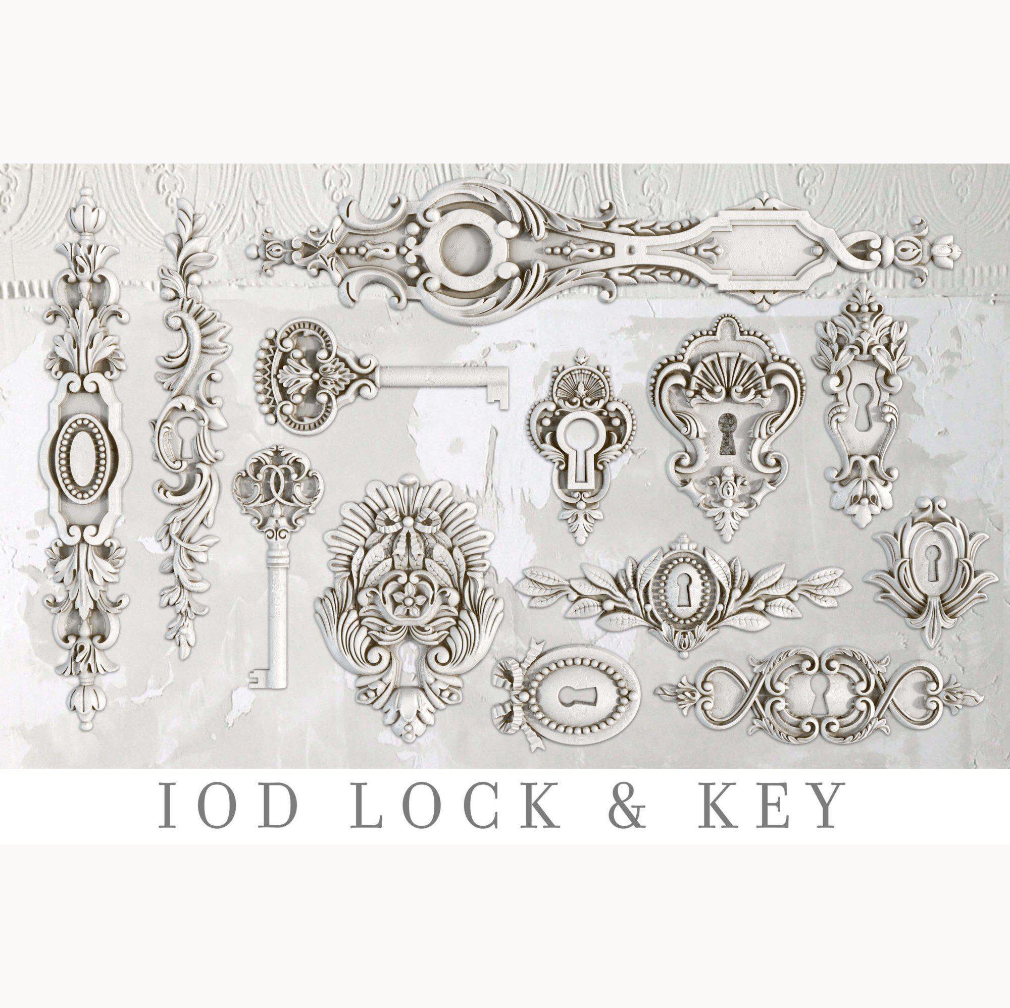 Lock and Key Decor Mould by IOD - Iron Orchid Designs @ Painted Heirloom