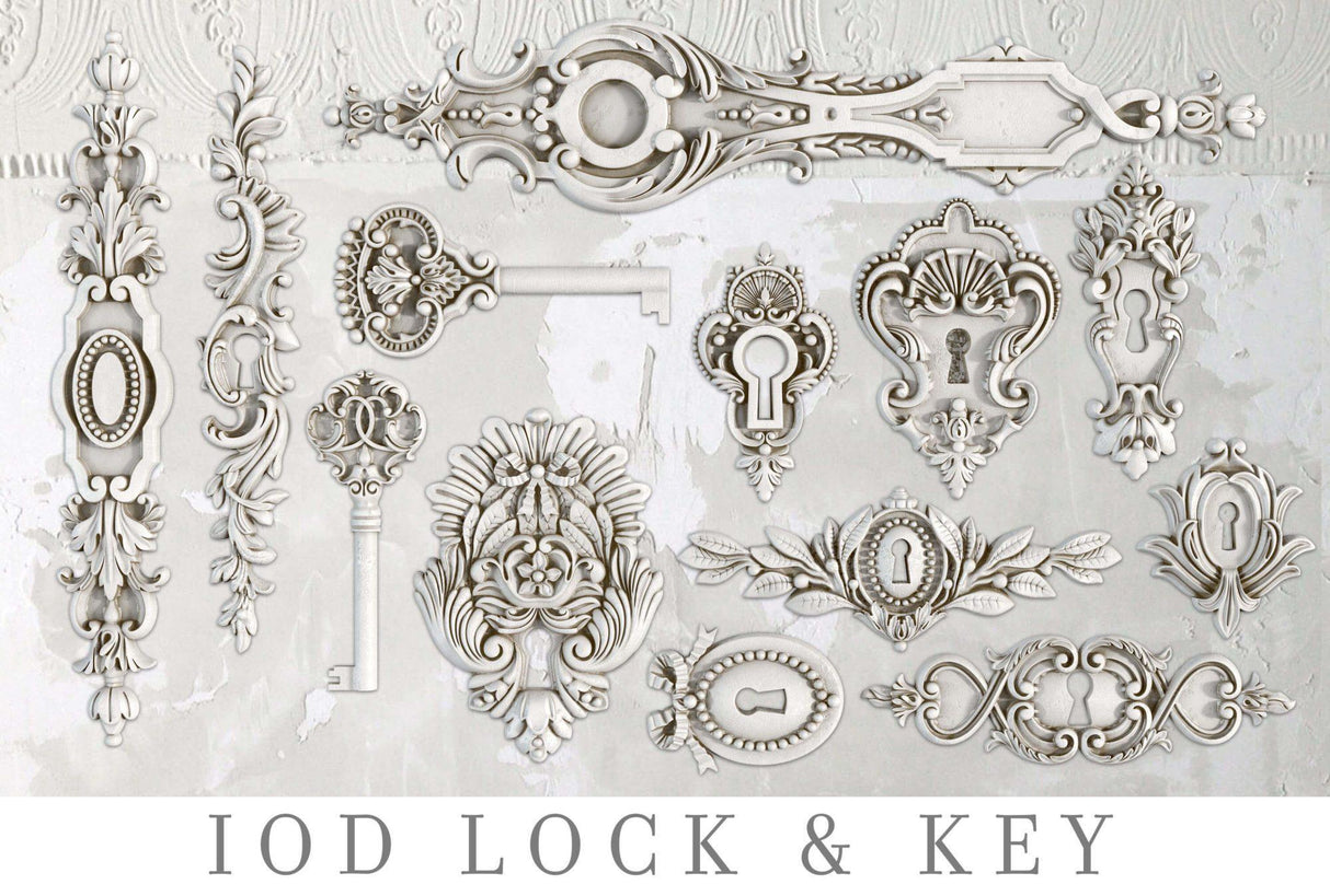 Lock and Key Decor Mould by IOD - Iron Orchid Designs @ Painted Heirloom