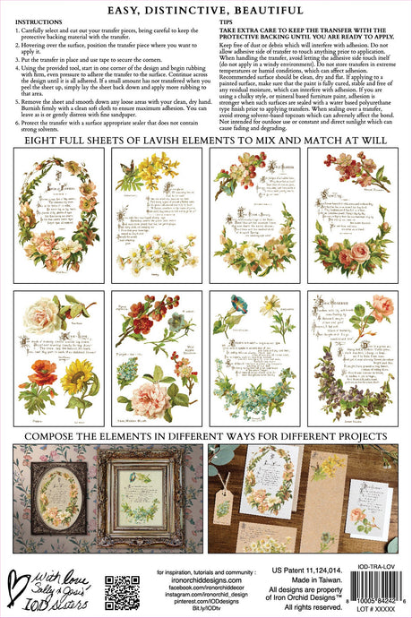 Lover of Flowers Transfer by IOD - Iron Orchid Designs @ The Painted Heirloom