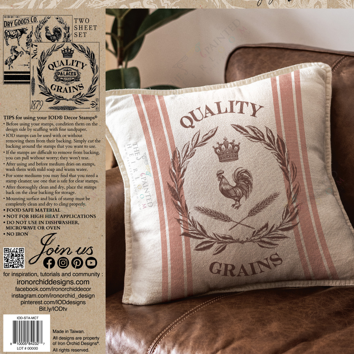 Mercantile Stamp by IOD, vintage grain sack stamp style for classic farmhouse decor projects.