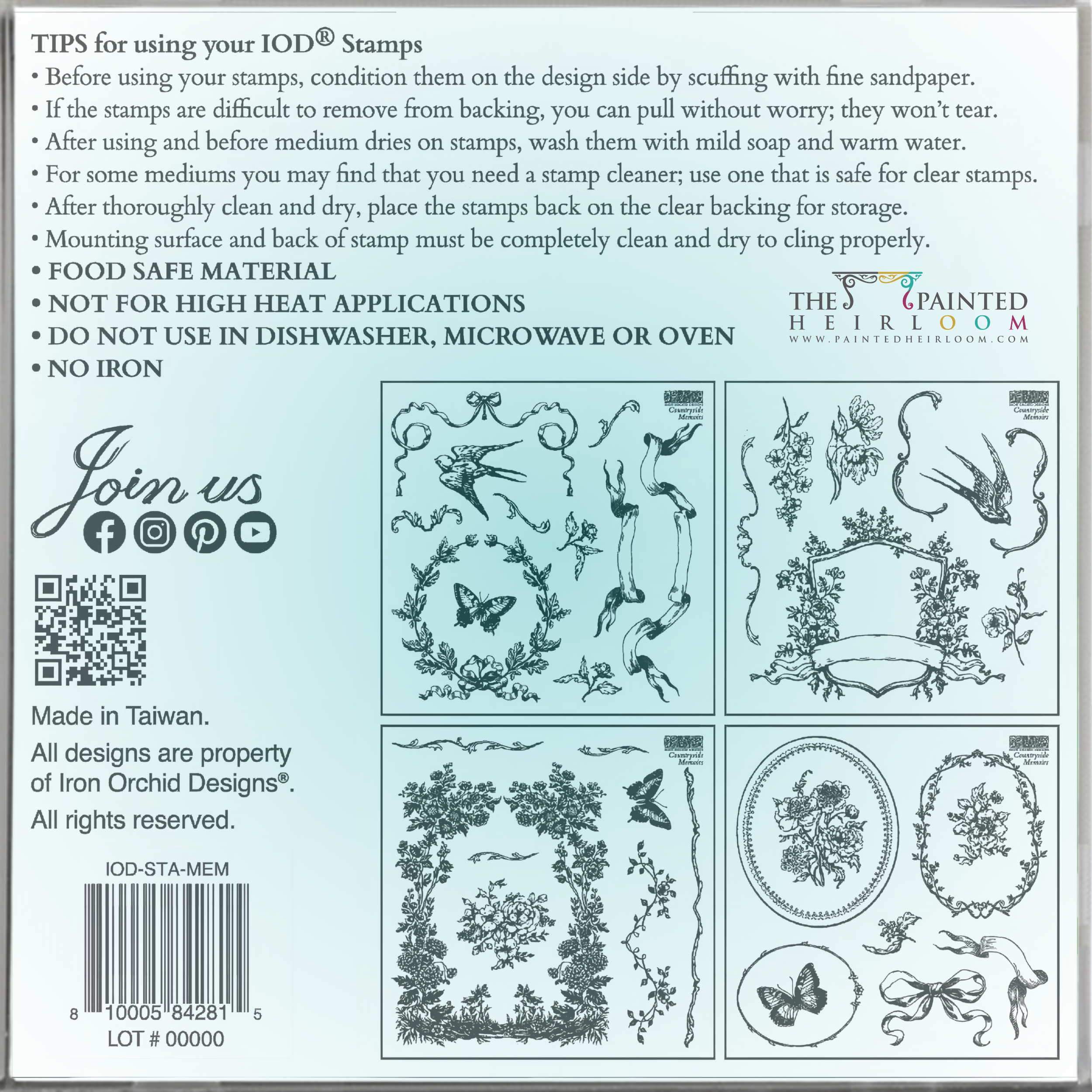 Countryside Memoirs Mini-Stamp by IOD - Iron Orchid Designs