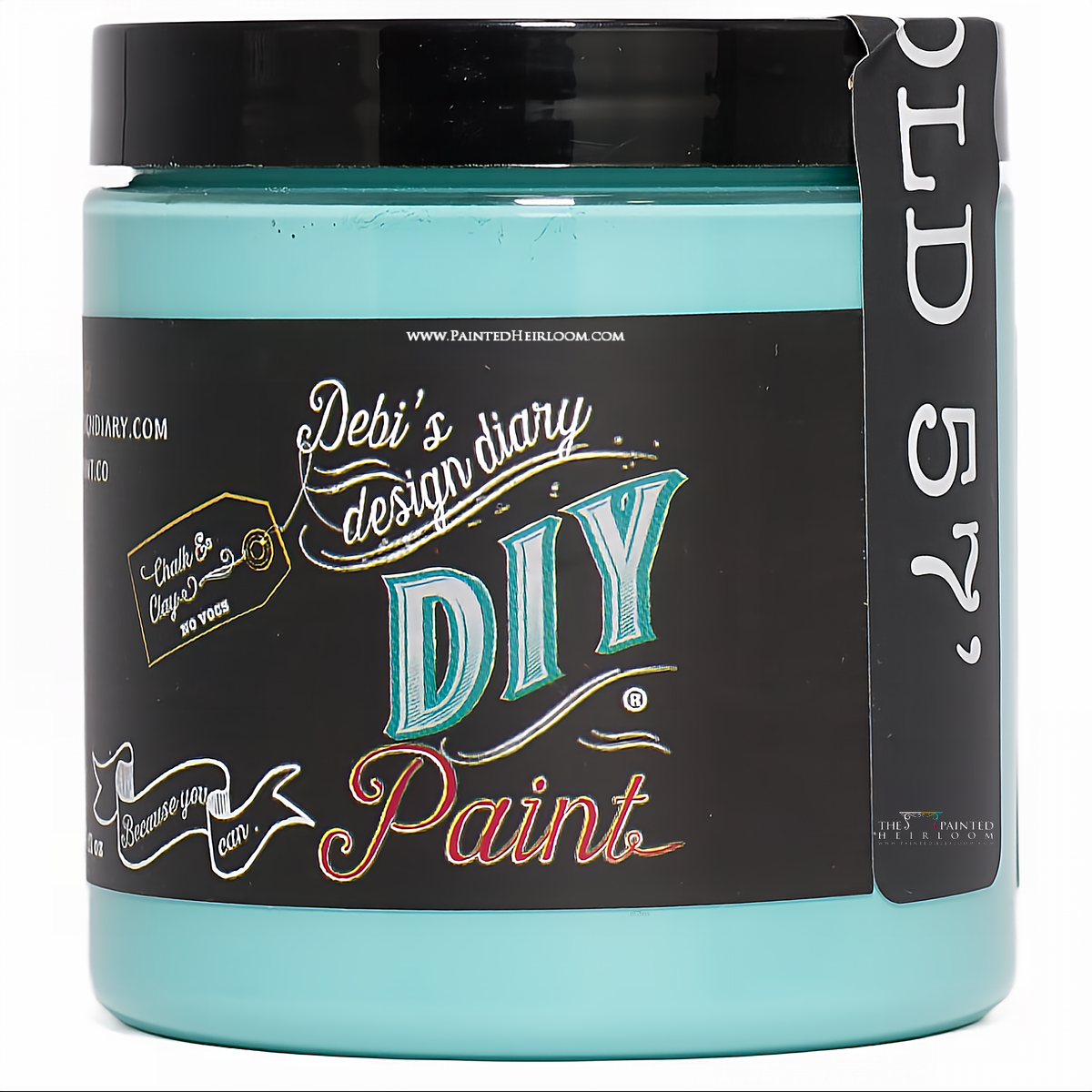 Old ’57 by DIY Paint Co., eco-friendly turquoise chalk and clay paint for furniture projects.