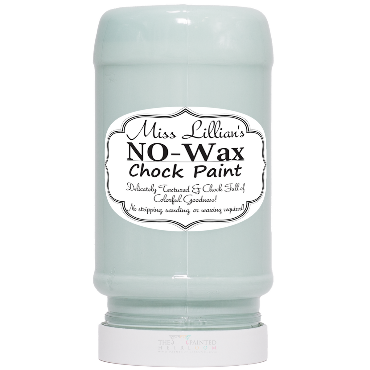 Miss Lillian’s Paint Patina No-Wax Chock Paint jar in light green.