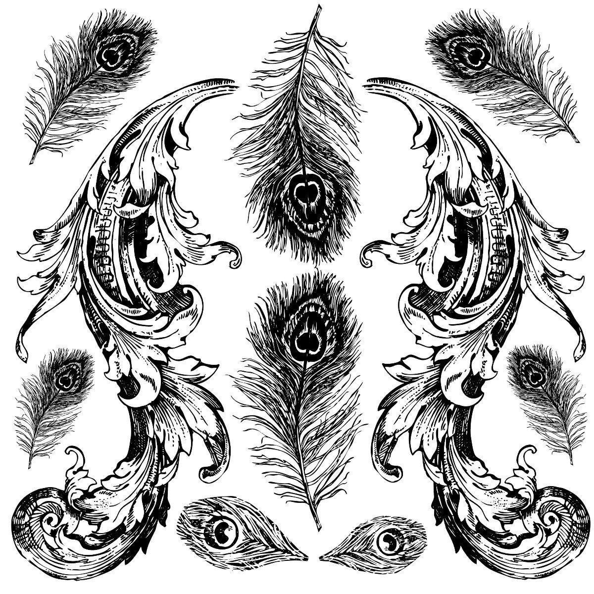 Pavo Decor Stamp by IOD - Iron Orchid Designs (2 stamp set) *RETIRING* @ Painted Heirloom