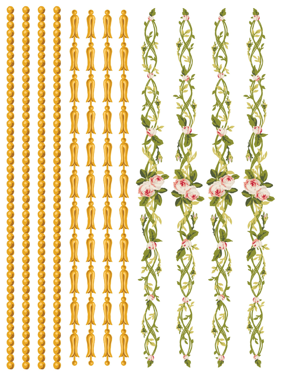 Petite Fleur Pink Paint Inlay by IOD featuring floral borders and figurines, limited release.
