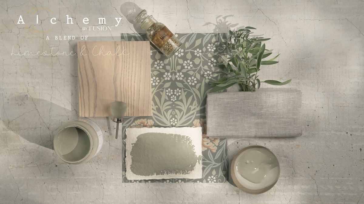 Alchemy by Fusion Digital Downloads with wood and tile samples.