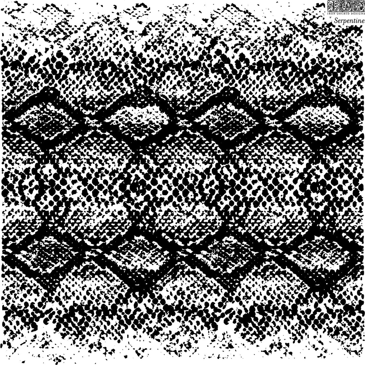 Serpentine Stamp (Retired) by IOD, black and white snake skin pattern for stamping or reusable masks.