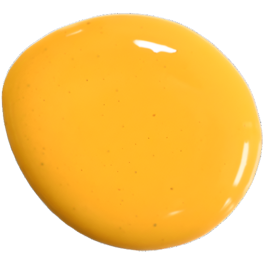 Glossy, round blob of Sunflower – Sweet Pickins Milk Paint by Old Fashioned Milk Paint on white background.