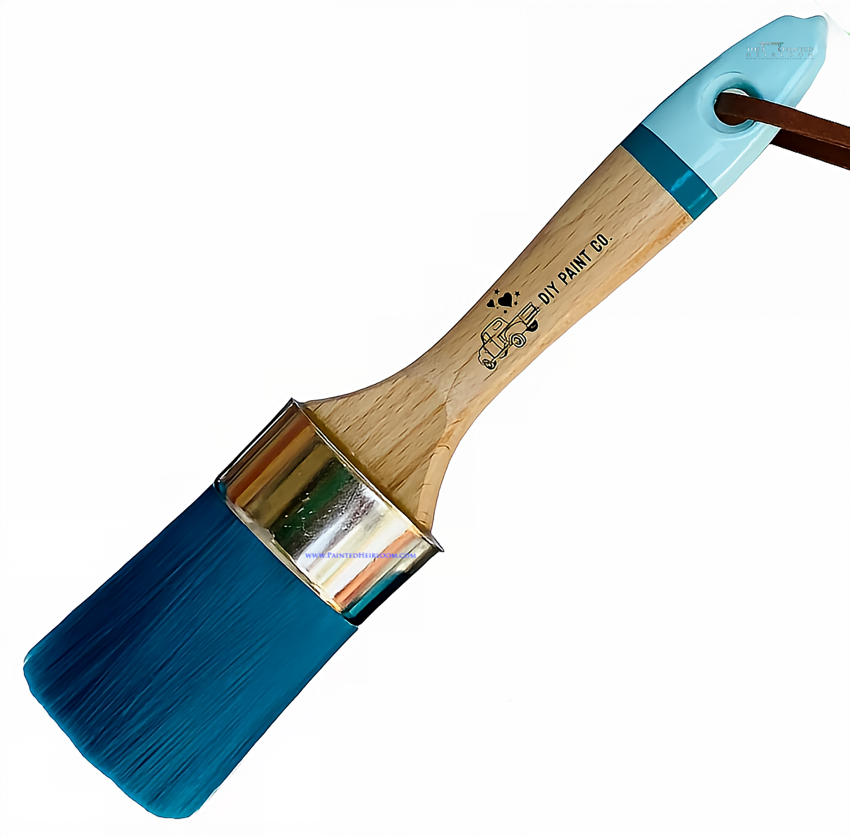 The Multitasker DIY Paintbrush by DIY Paint Co., blue and beige with ultra soft bristles, wood handle.