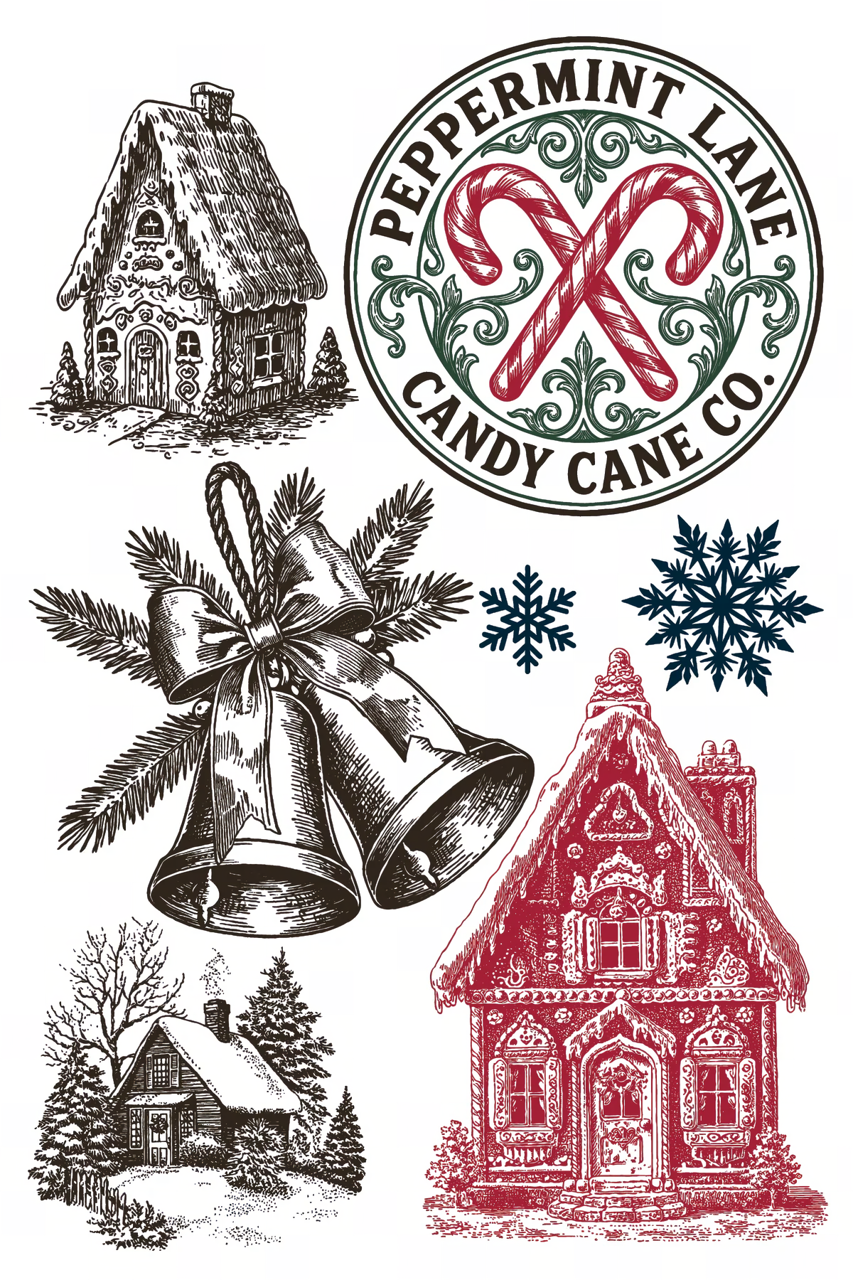 I.O.D. The North Pole Co. (2026) Paint Inlay featuring crossed candy canes in vintage Christmas décor style.