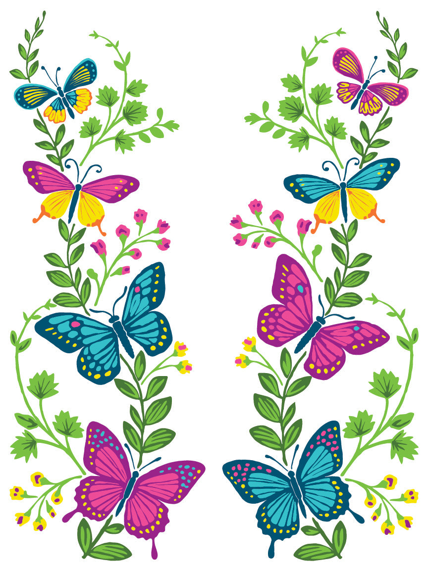 Vida Flora Paint Inlay by I.O.D. featuring butterfly and vine designs.