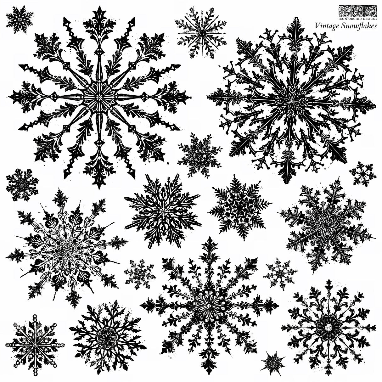 Vintage Snowflakes Stamp (2024 Limited Release) by IOD - Iron Orchid Designs @ The Painted Heirloom