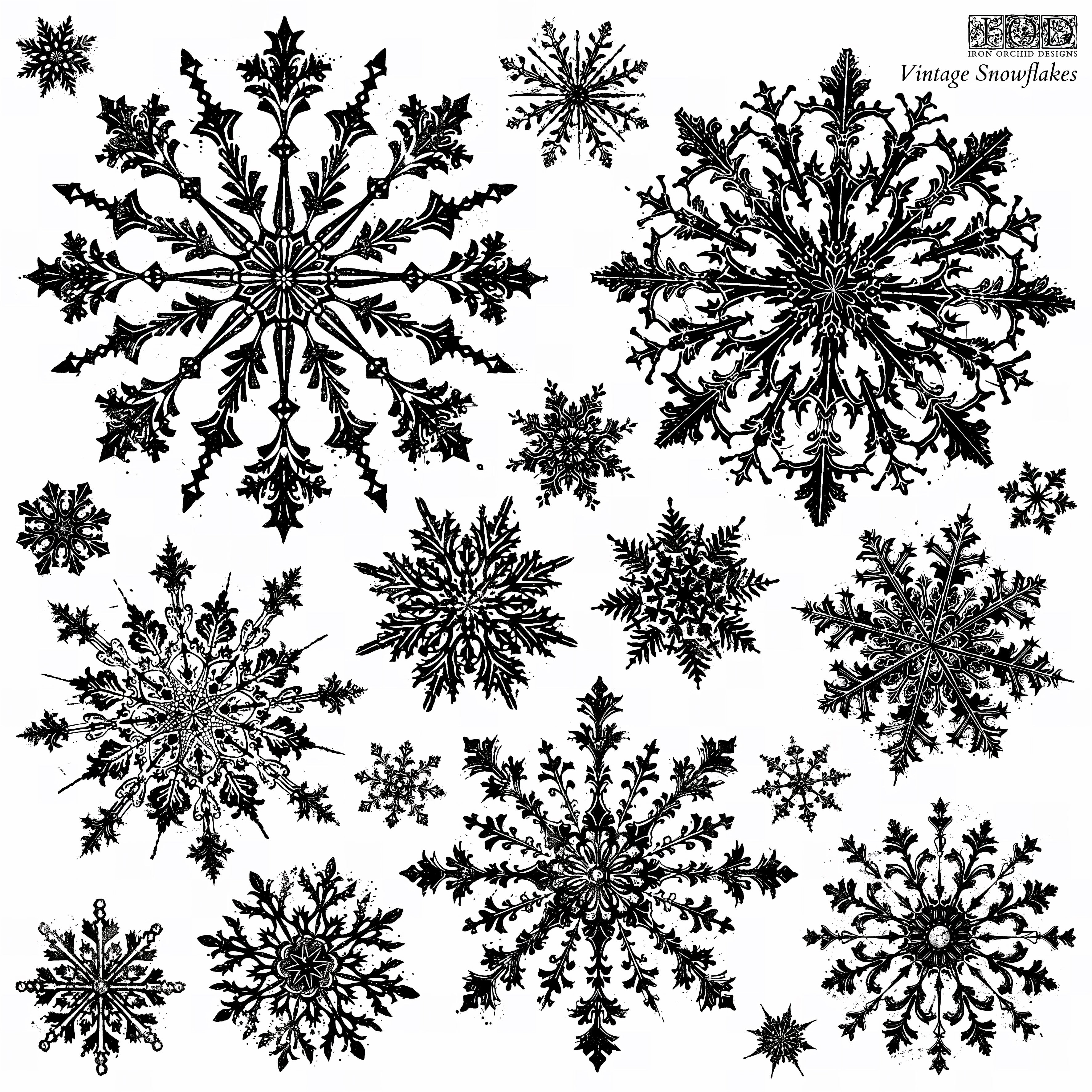 Vintage Snowflakes Stamp (2024 Limited Release) by IOD - Iron Orchid Designs @ The Painted Heirloom