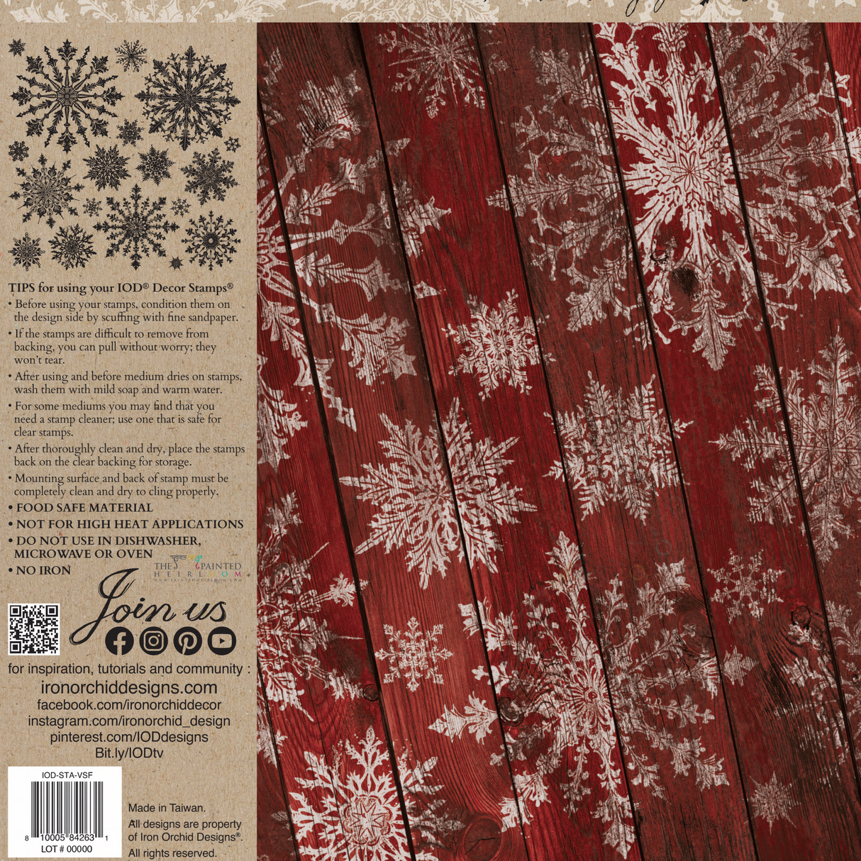 Vintage Snowflakes Stamp (2024 Limited Release) by IOD - Iron Orchid Designs @ The Painted Heirloom