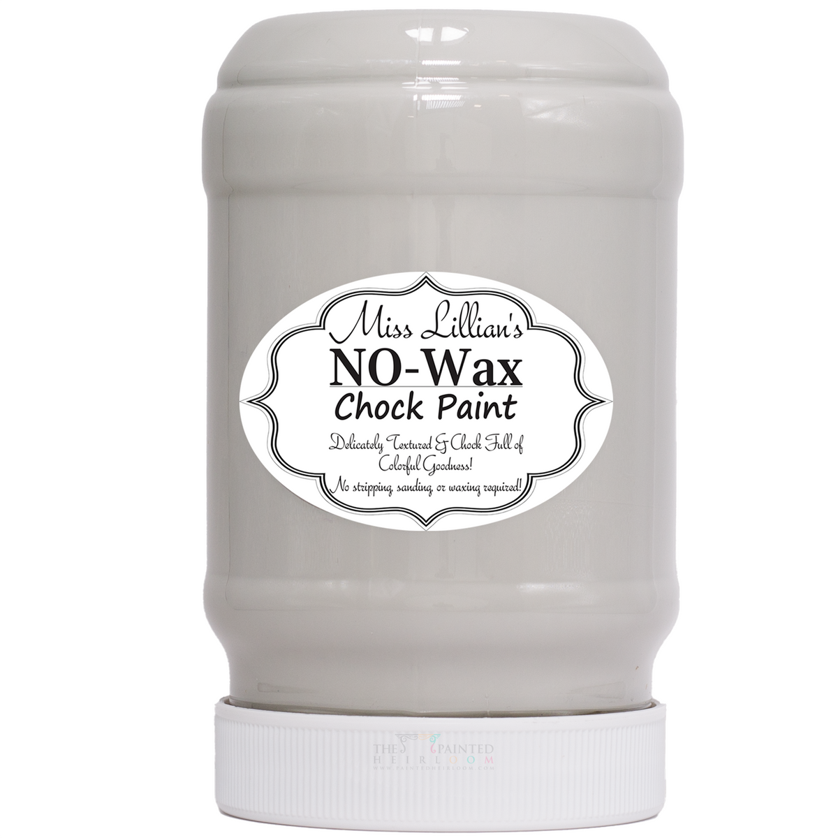 Miss Lillian’s Paint Vintage Storm No-Wax Chock Paint jar for furniture restoration on a white background.