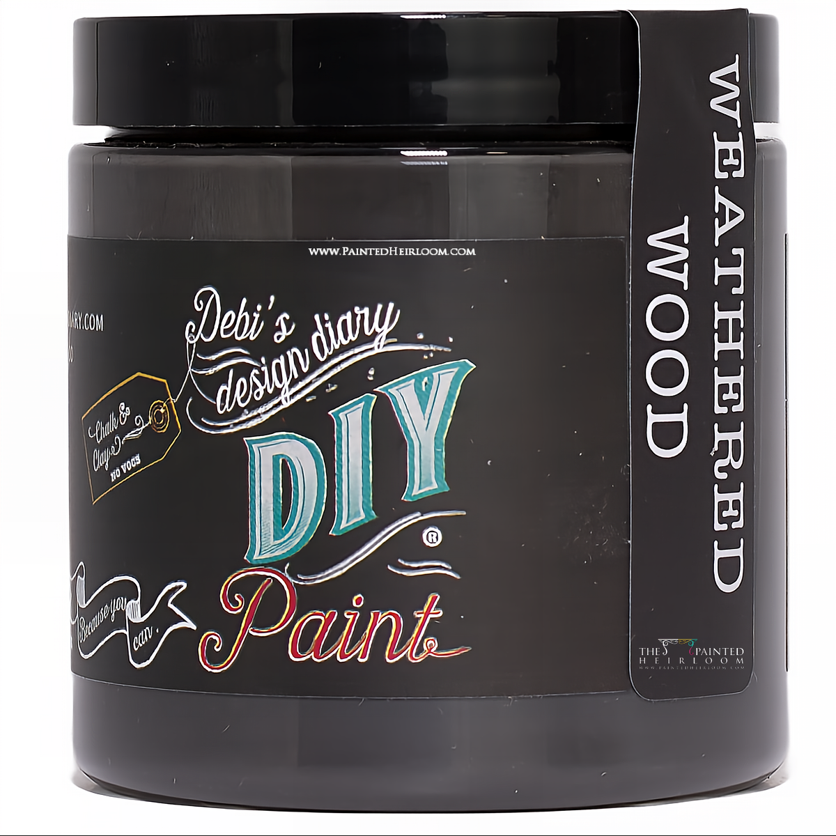 DIY Paint Co. Weathered Wood black eco-friendly clay and chalk paint for crafts and upcycling.