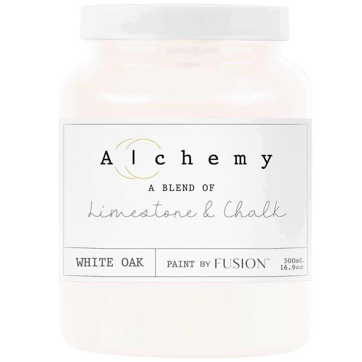 500mL Fusion Mineral Paint, White Oak Alchemy, chalk-style for furniture, limestone & chalk finish.