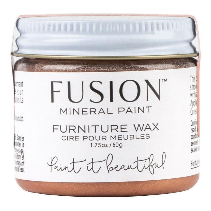 Fusion Mineral Paint Copper Metallic Furniture Wax, 50g jar with silver lid.