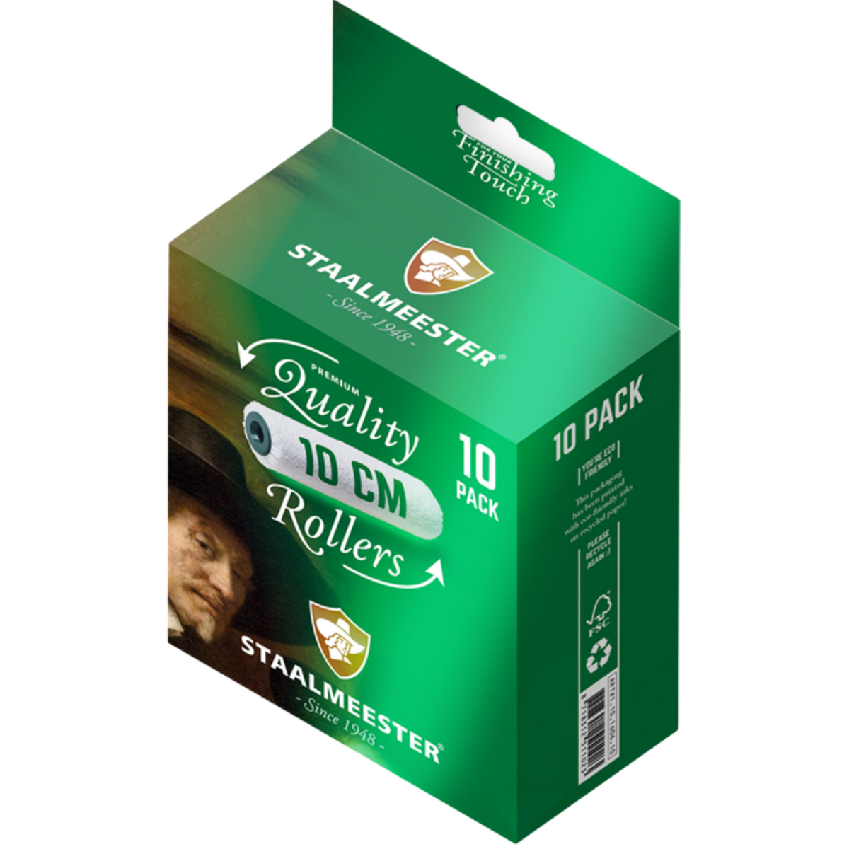 Staalmeester High-End Premium Roller Refills green 10-pack box for Fusion Mineral Paint projects.